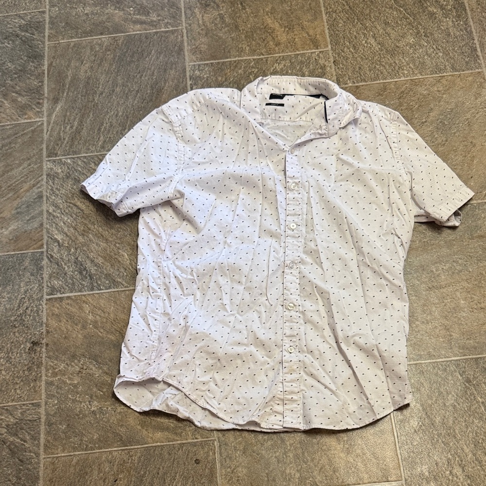 Boss White Shirt with Black Dots